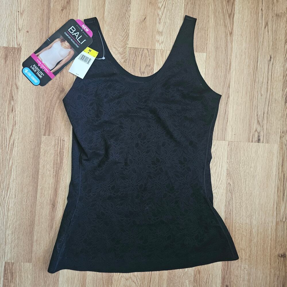 Bali Easylite Lace Tank Top Cool Comfort Camisole Size M NWT